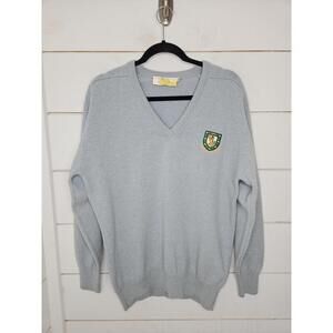 Vintage Royal Durinoch small blue v neck sweater by Glenmuir. Merino/cashmere